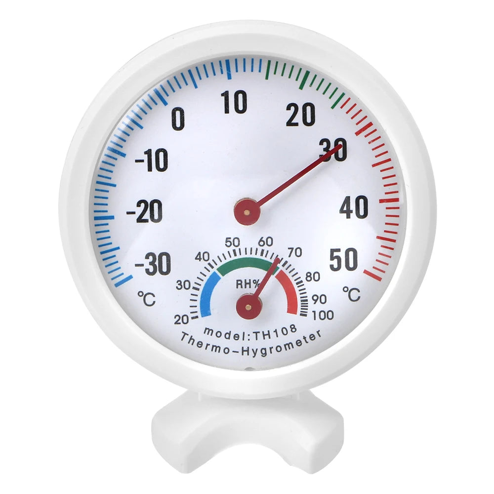 TH108 Temperature Humidity Meter Mini Round Analog Hygrothermograph Measuring Tool Indoor Outdoor Wall Hygrometer For Home