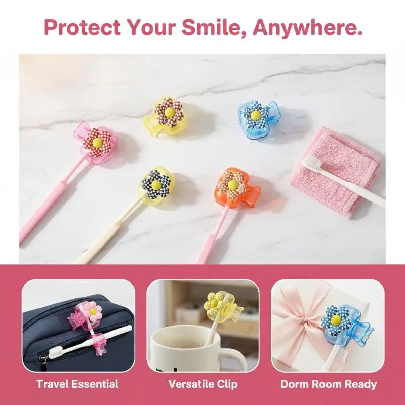 Travel Toothbrush Head Covers Toothbrush Protector Cap Brush Pod Case Protective Portable Plastic Clip For Household Travel