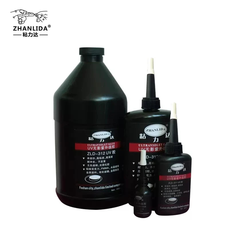 10ml 50ml 250ml 1000ml 312 UV Glue with Flash Light Curing Adhesive for Plastic Glass Metal TPU Crystal Jewelry Crafts