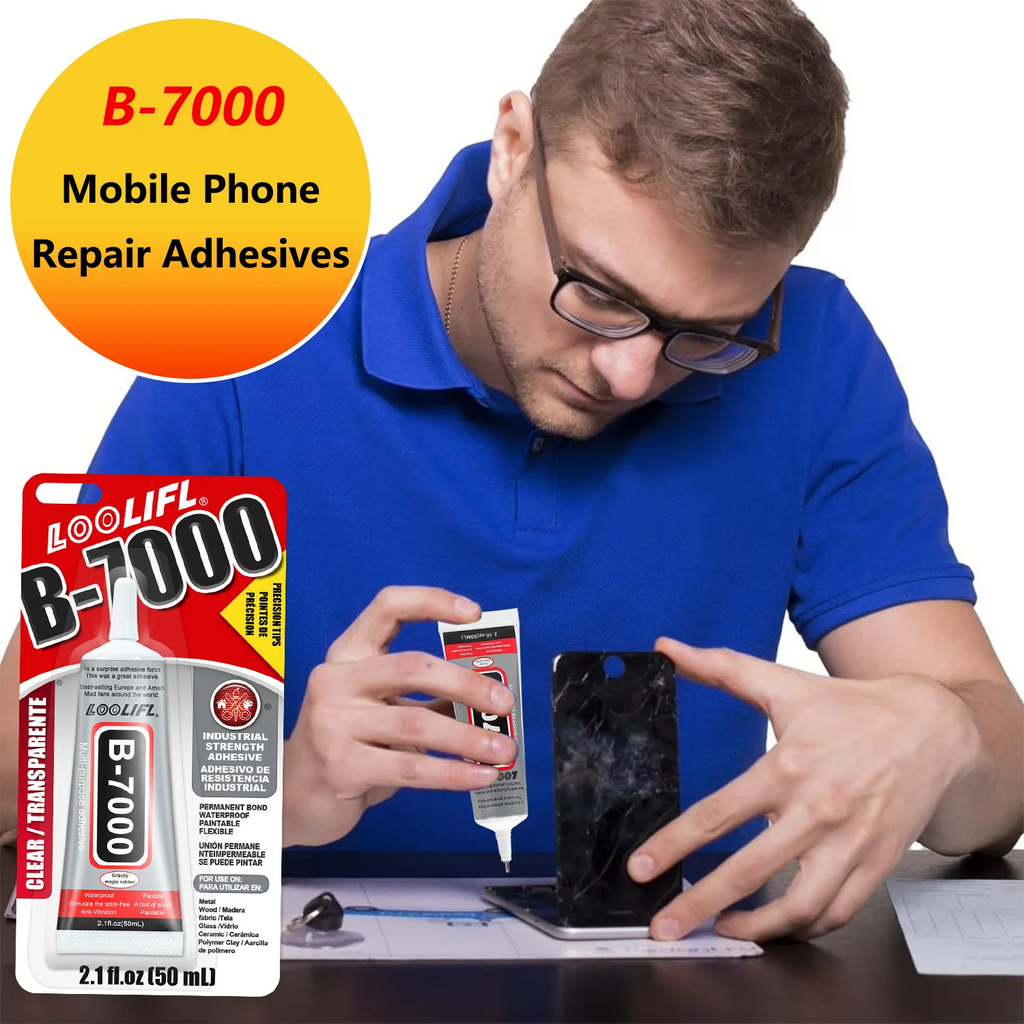 B-7000 Glue Cell Phone Screen Back Shell Soft Glue Adhesive Waterproof Traceless Transparent Adhesive DIY Glue for Samsung/Apple/Xiaomi/Honor/Google/Huawei/Motorola/realme/TECNO Cell Phone.