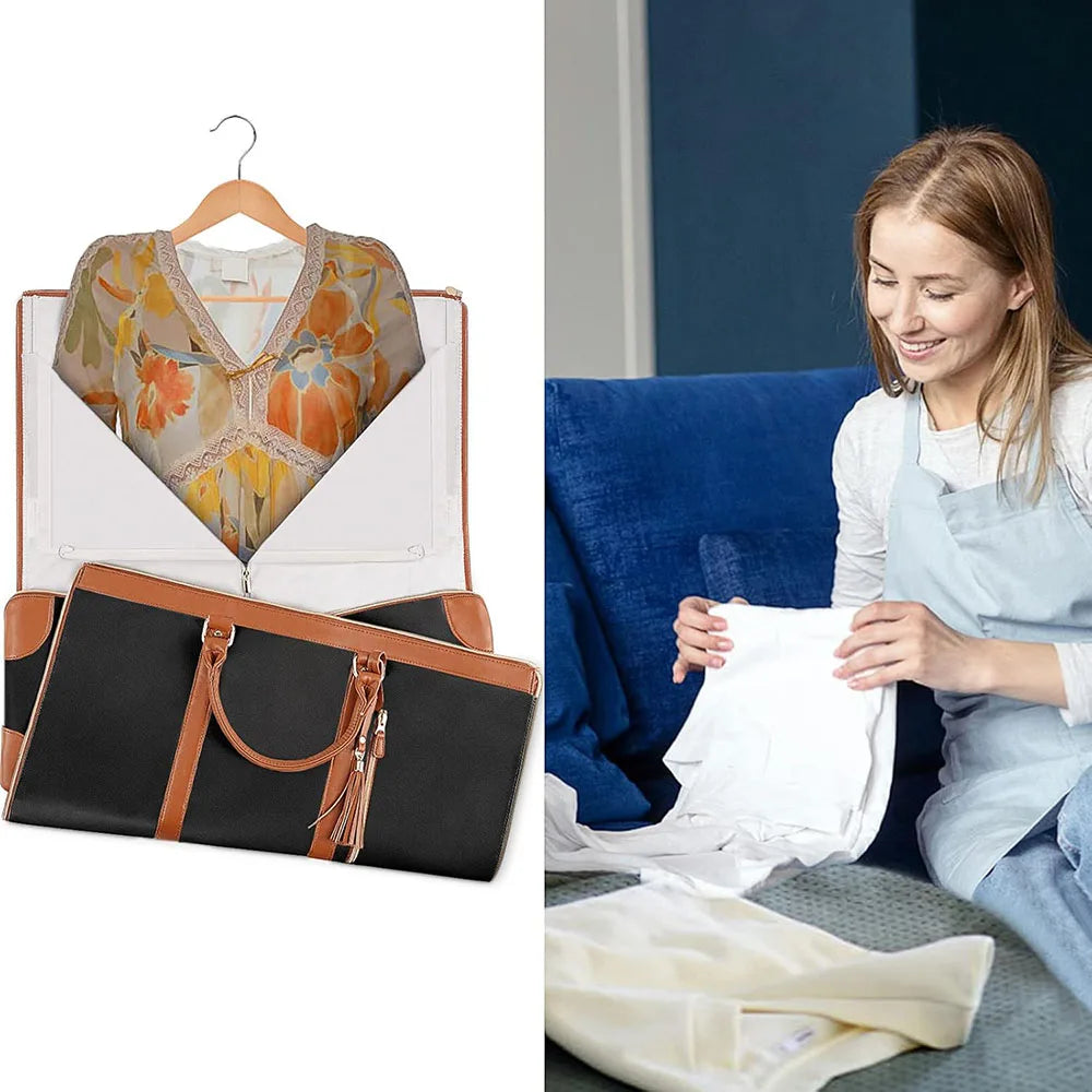 Garment Duffle Bags for Travel Luggage Bag for Women Foldable Multi-Function Storage Bag with Shoe Pouch 2 in 1 Hanging Suitcase