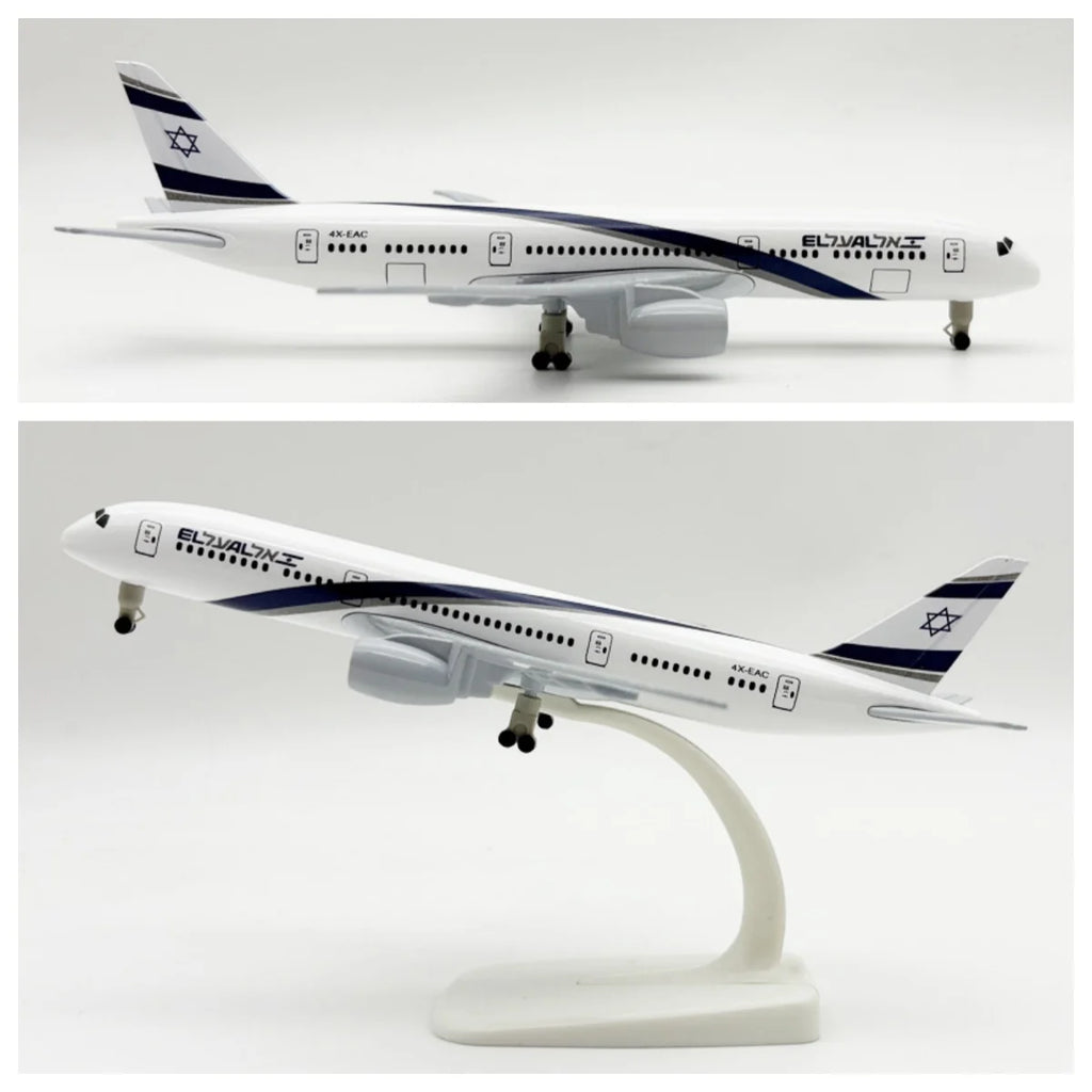 20CM Diecast Metal Plane Model 1:400 b787 El Al Air Airlines Aircraft Model with Wheels Hobbyist Collectible or Gift