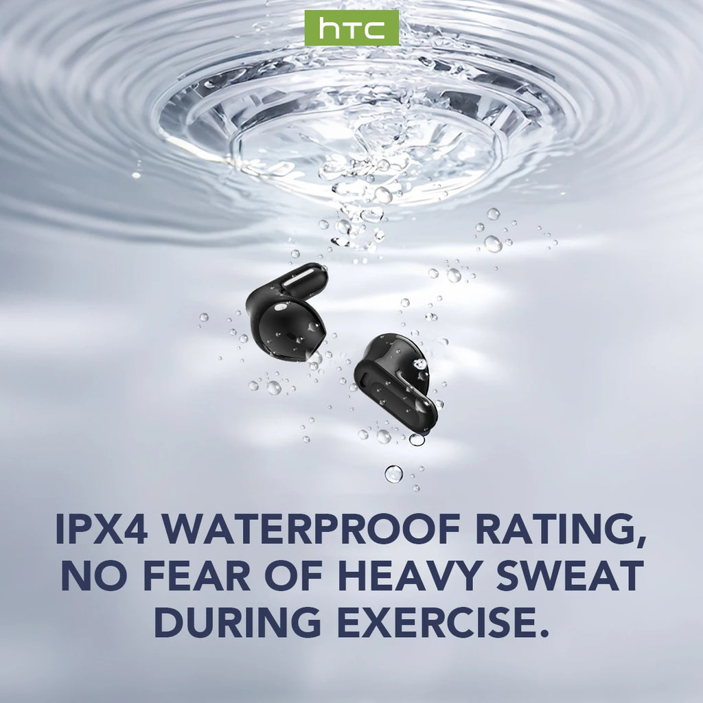 HTC NE20 TWS Bluetooth 6.0 Earbuds Smart LCD Touchscreen Real-Time AI Translation ENC Noise Reduction HiFi Audio for Sport