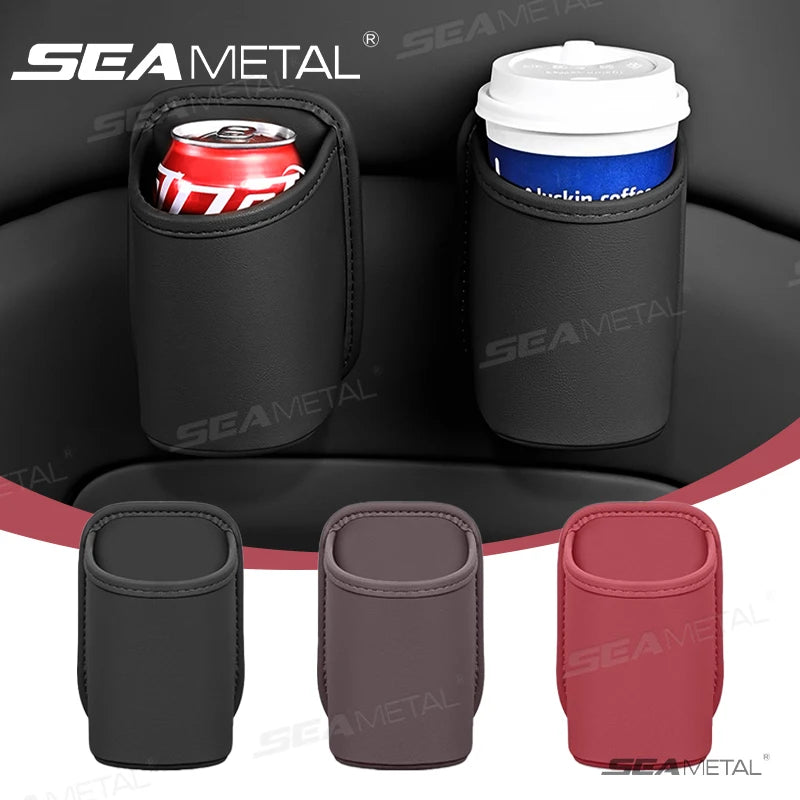 SEAMETAL Car Door Cup Holder Box Universal Drink Rack Storage Bin Back Clip Design Car Seat Back Water Cup Box Organizer Pocket