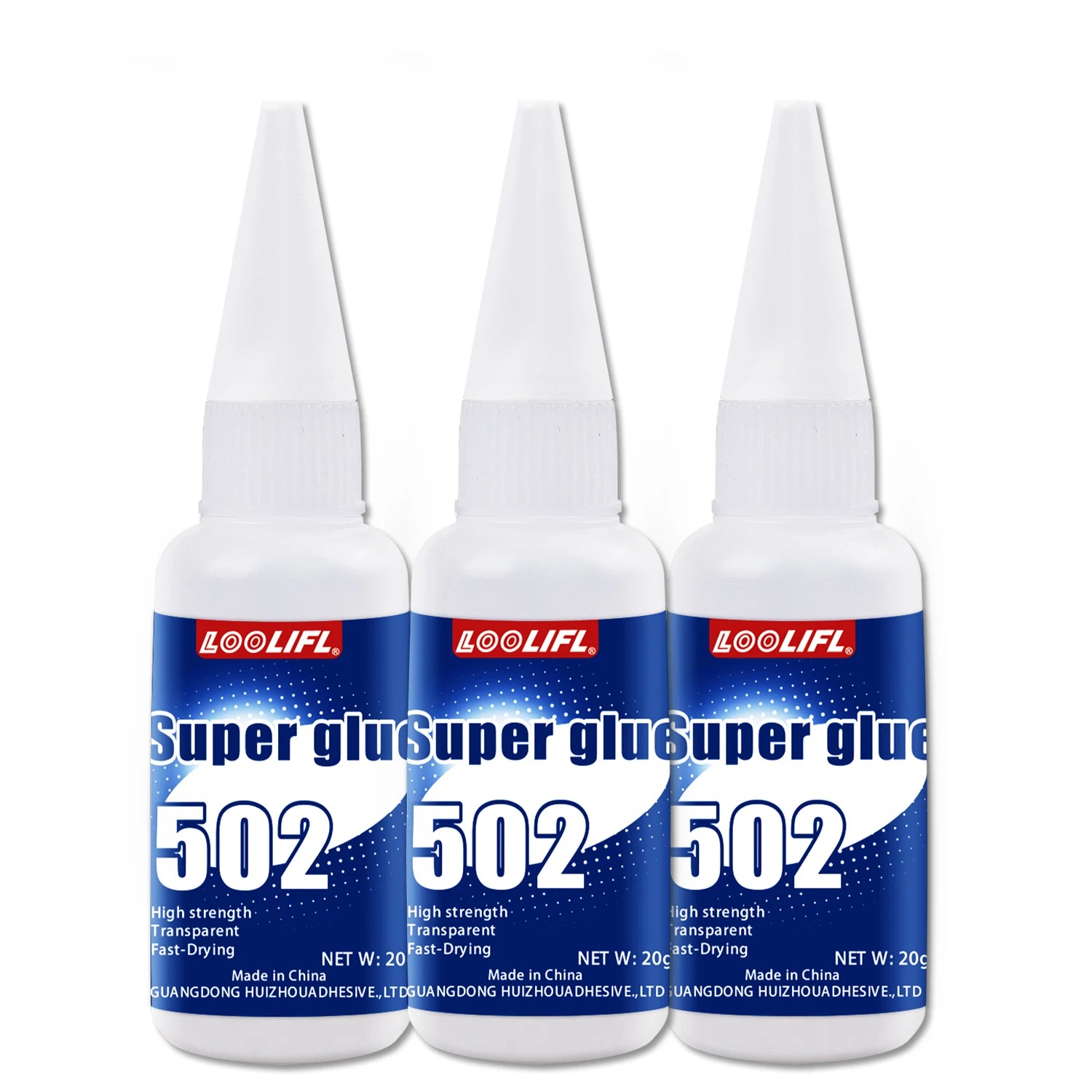 LOOLIFL20G 502 Super Glue Cyanoacrylate Instant Quick-Dry Adhesive Strong Bond for Metal Wood Plastic Rubber Glass Leather1-5PCS