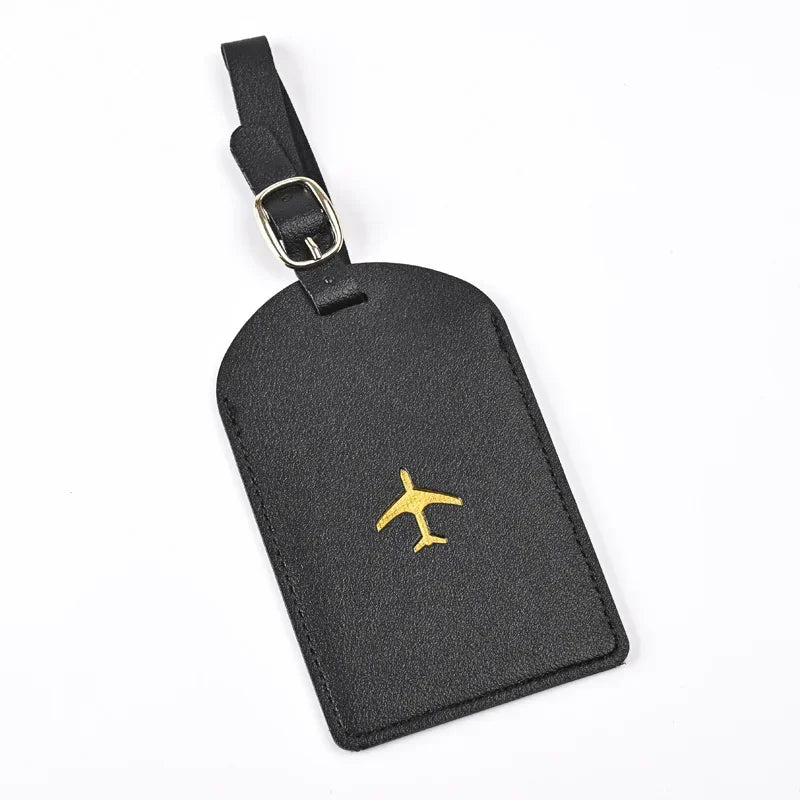 Thicken PU Hot Stamping Aircraft Boarding Pass Luggage Tag  Suitcase Name Label Travel Tags Luggage Tags Travel Accessories