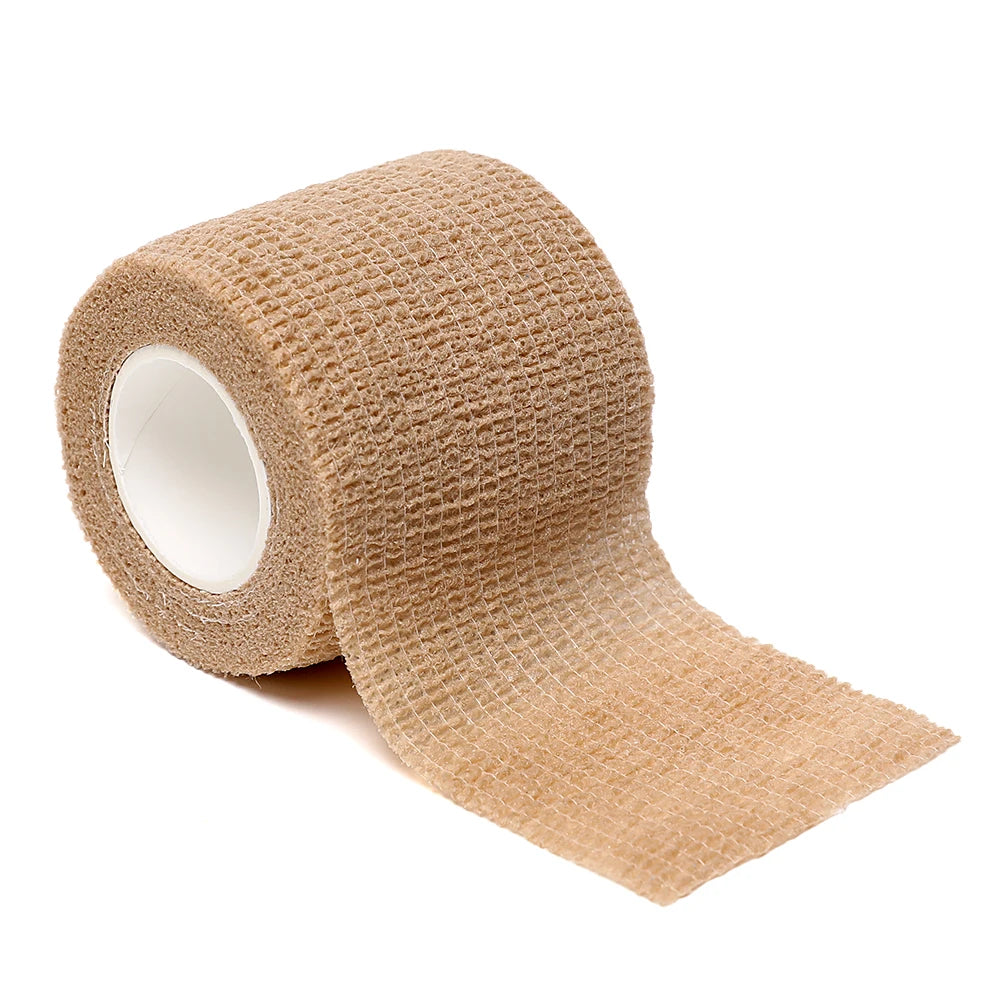 Black Sports Self-Adhesive Elastic Bandage with 4.8-Meter Elastic Knee Pads, 18 Colors for Fingers, Ankles, Palms, and Shoulders