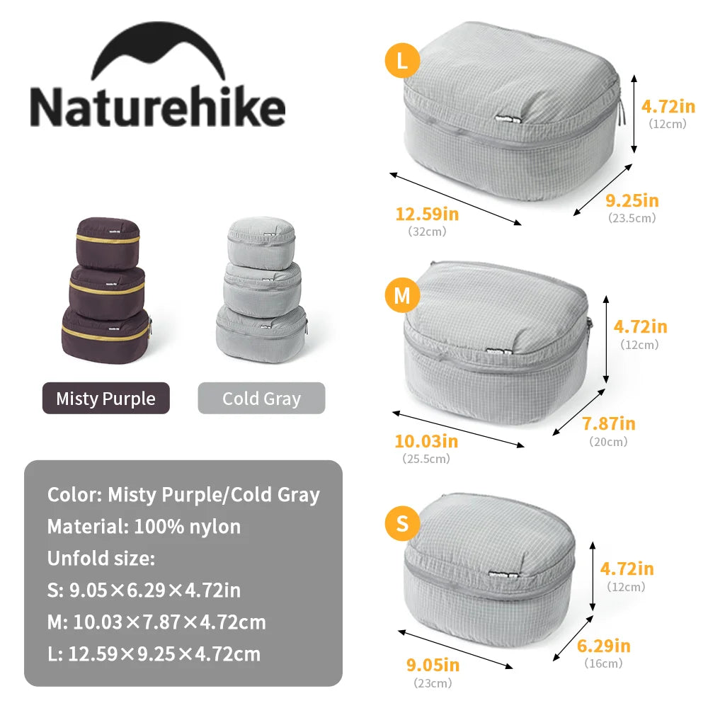 Naturehike 3 Piece Ultralight Portable Folding Travel Organiser Cosmetic Case Large Capacity Waterproof Multifunctional Storage