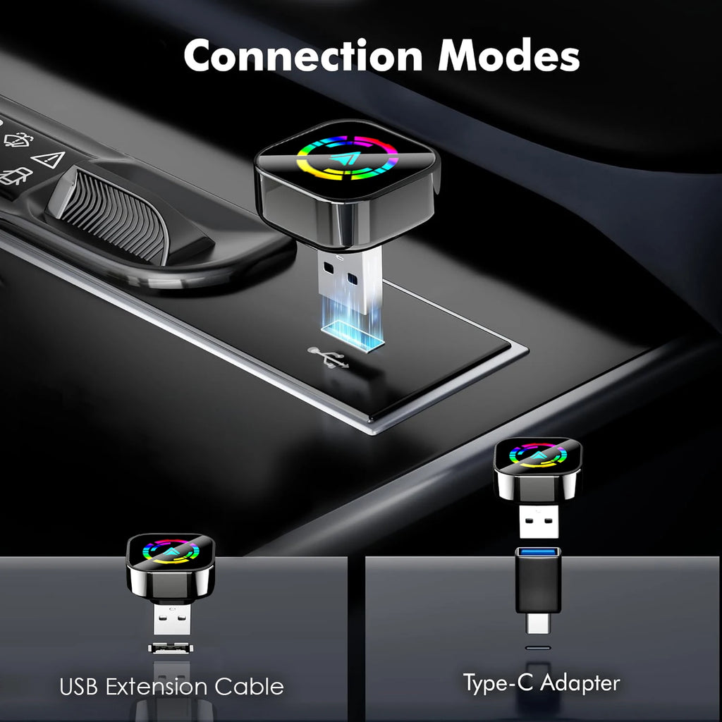 2 in 1 wireless carplay adapter for iOS 10+ & Android Auto, Plug and Play,Fast Auto-Connect,5GHz WiFi, Bluetooth 5.3
