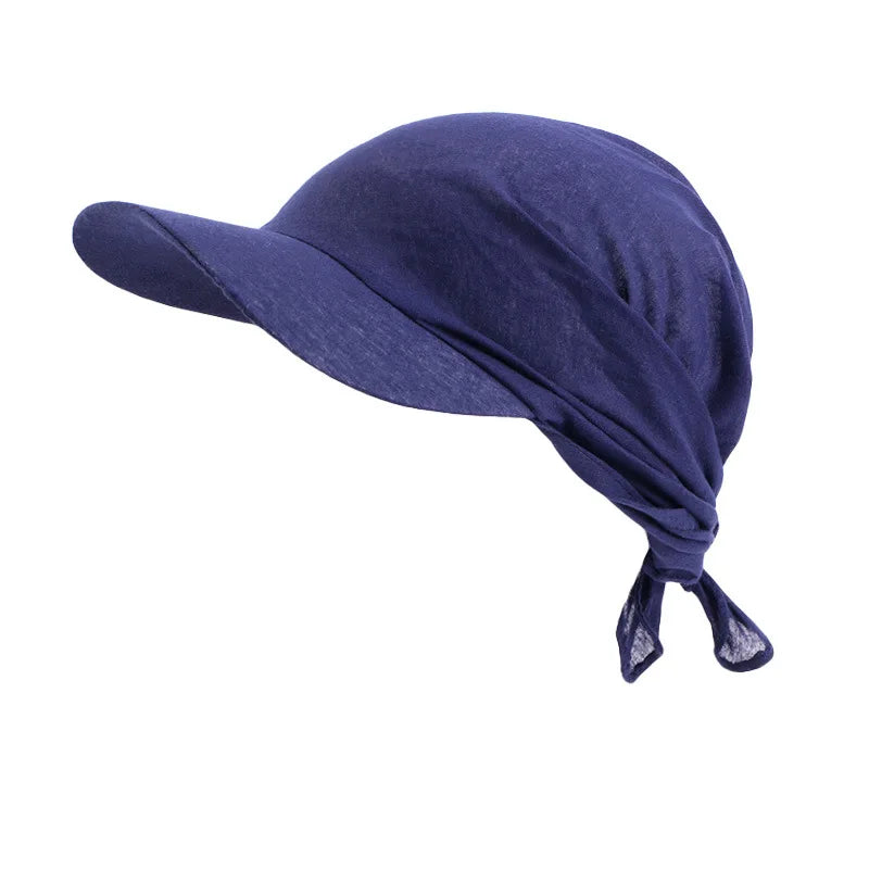 Summer Bandana Breathable UV Protection Cycling Turban With Brim Men Women Outdoor Sunscreen Fishing Headscarf Beach Sun Hat