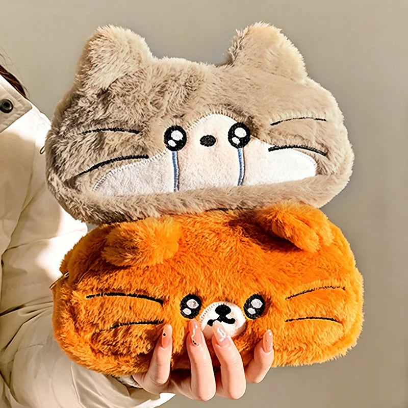 Cute Black Cat Pencil Case Girls Makeup Pouch Multi-purpose Stationery Storage Bag Cartoon Pen Bag School Stationery Organizer