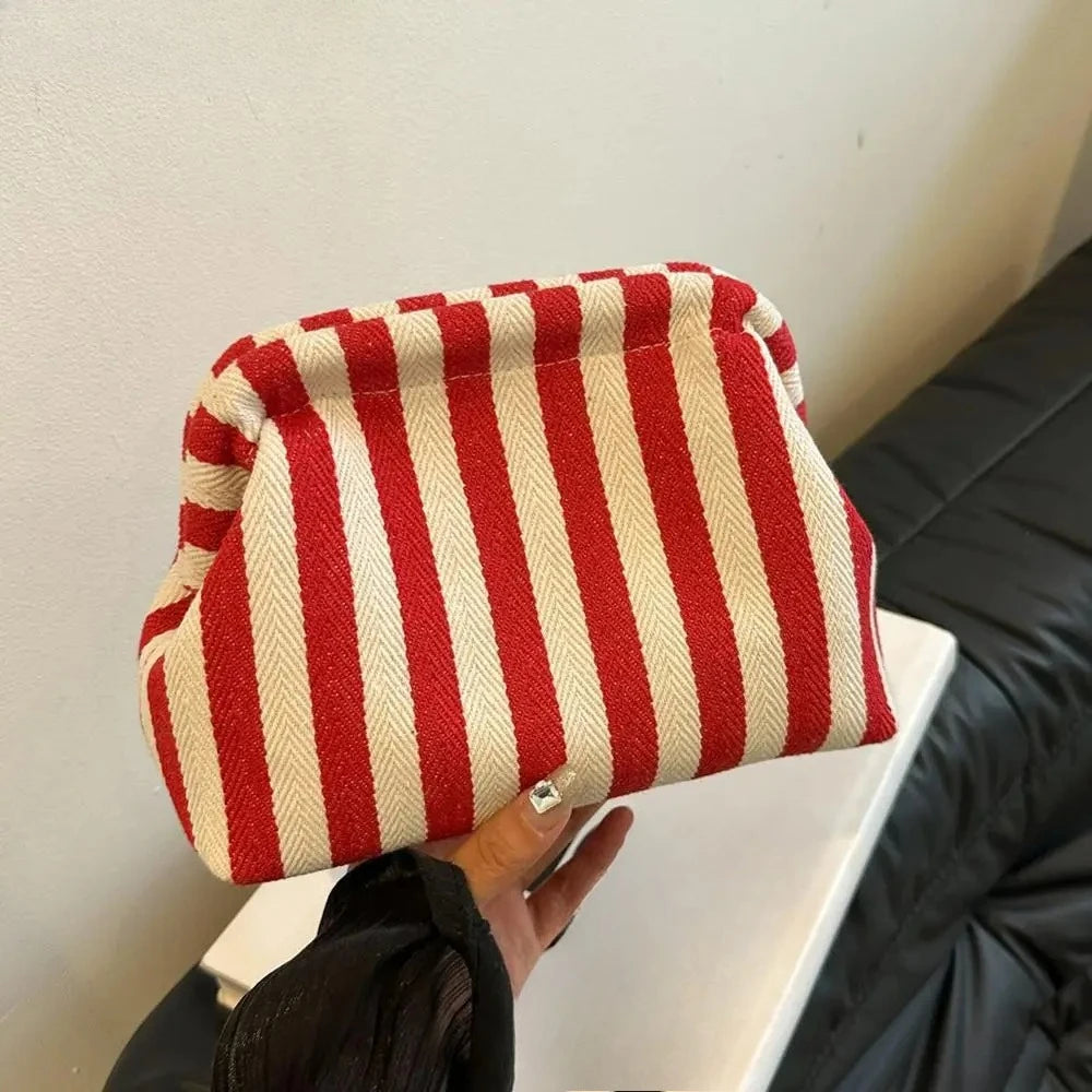 Summer Woven Crochet Purses for Women Beach Clutch Handbags 2024 Dumpling Hobo Casual Colorblock Bag Ladies Ruched Cloud Purse
