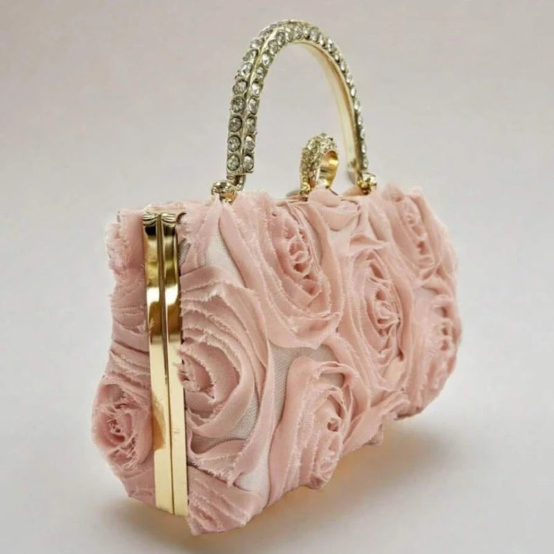 Sweet Flower Tote Evening Bag Dress Shoulder Crossbody Bag Box Bag Perfect For Party, Wedding, Prom, Dinner/Banquet, Matching With Wedding Dress,Formal Dresses, Prom Dress, Birthday Dress ,Perfect Gifts For Women,The Perfect