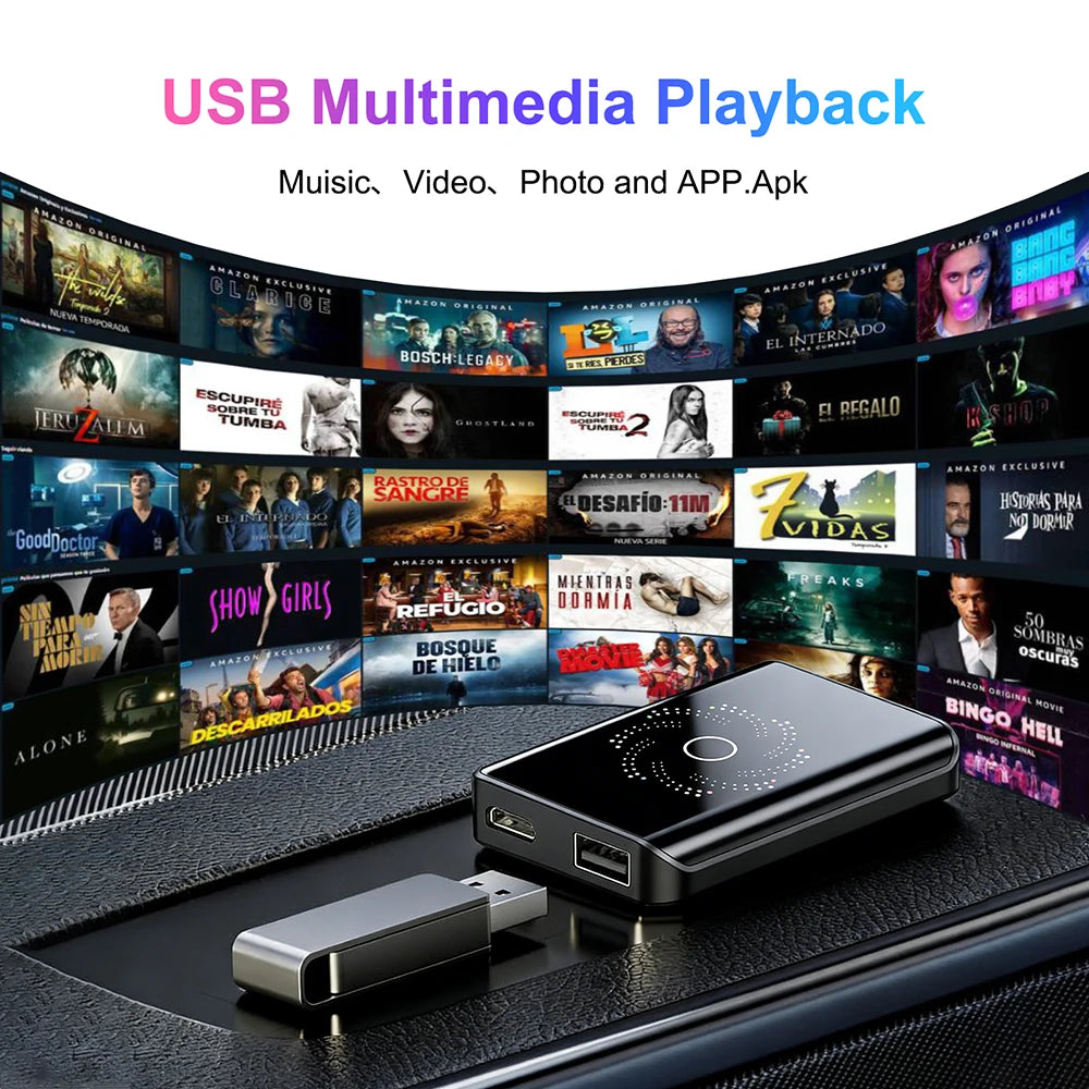 2025 New Wireless Android Auto Adapter Wired to Wireless Carplay Smart Box USB Plug and Play Online Upgrade WiFi Auto Connection