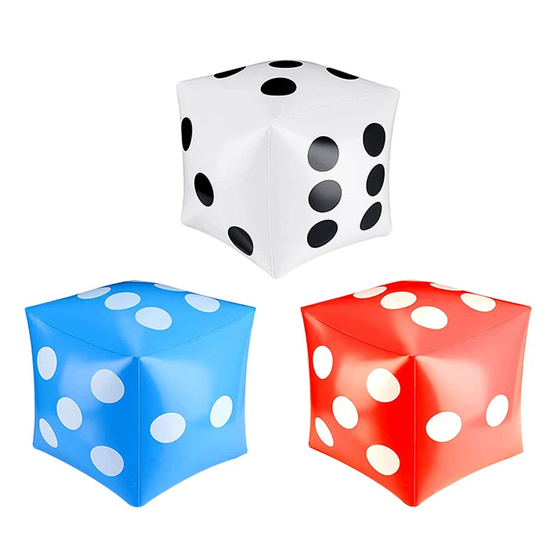 13.7 Inch Jumbo Inflatable Dice by Novelty White and Black Giant Dice for Indoor and Outdoor Broad Game