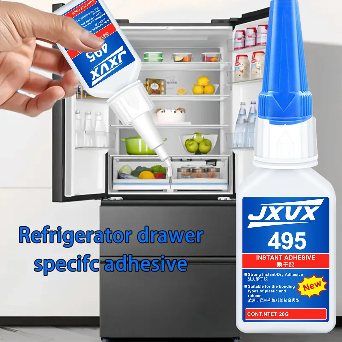 480/401 Multi-Purpose Thick paste Super  Refrigerator Repair Glue Instant Quick-drying Cyanoacrylate 100% Original Adhesive Specially Formulated for Rubber, Leather, and Plastics Strong Bond Liquid Glue Tool With preci