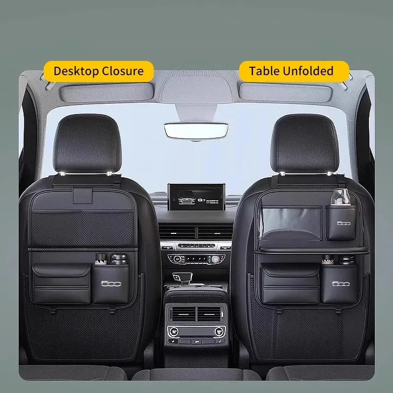 For Fiat 500 500C 500X Car Seat Back Storage Small Table Board Car Storage Bag Multifunctional Storage Bag Tissue Box