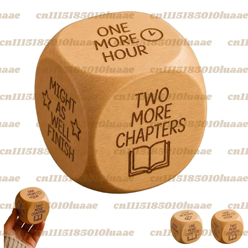 2PCS Wooden Reading Decision Dice,Wooden Reading Decision Dice Book Lover Gifts,Fun Bookish Desk Decor,Funny Gift