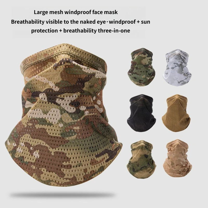 Camo Windproof Neck Gaiter Scarf Outdoor Sports Half Face Mask Running Skiing Cycling Bandana Breathable Motorcycle Mask