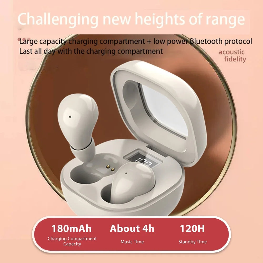 SK19 Wireless Bluetooth Headphones In-Ear Invisible Sleep Earbuds With Mic Noise Cancelling Earphones HiFi Music Headset