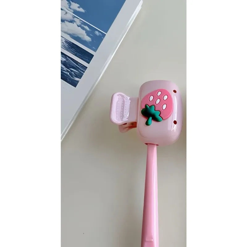 50Pcs Cherry Design Toothbrush Holder, Cherry Pattern, Protect Toothbrush Head, Features Dual Holes for Drainage and Ventilation