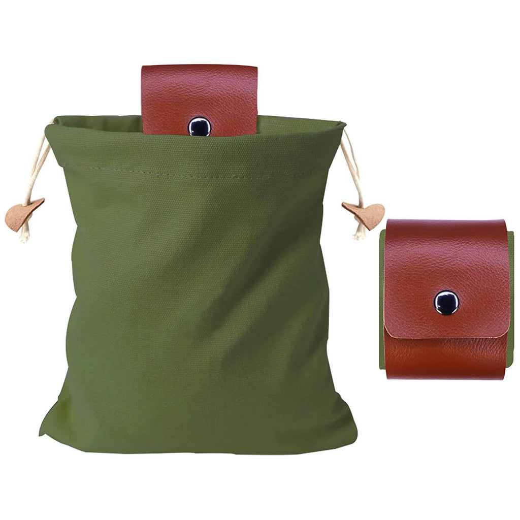 Outdoor Foraging Case Bag Leather Bushcraft Bag Vegetable Harvest Garden Fruit Picking Waist Tools Storage Hanging Pouch Camping
