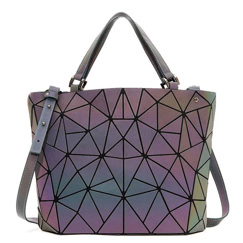 luminous Messenger Bag set handbag fashion holographic geometric  tote bag women Shoulder Bag 3pcs 1pcs