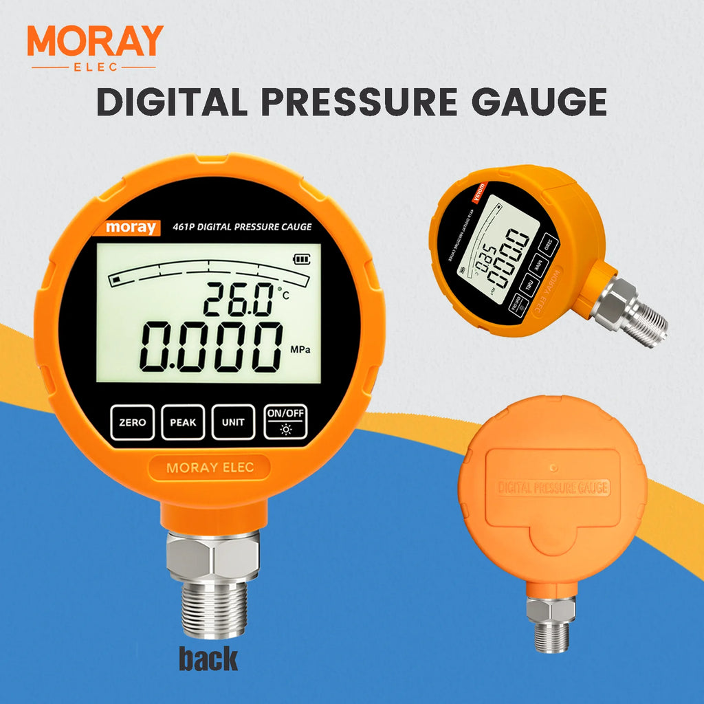 ME461P High Precision LCD Display Oil Fuel Air Water Electronic Vacuum Meter Manometer Digital Pressure Gauges