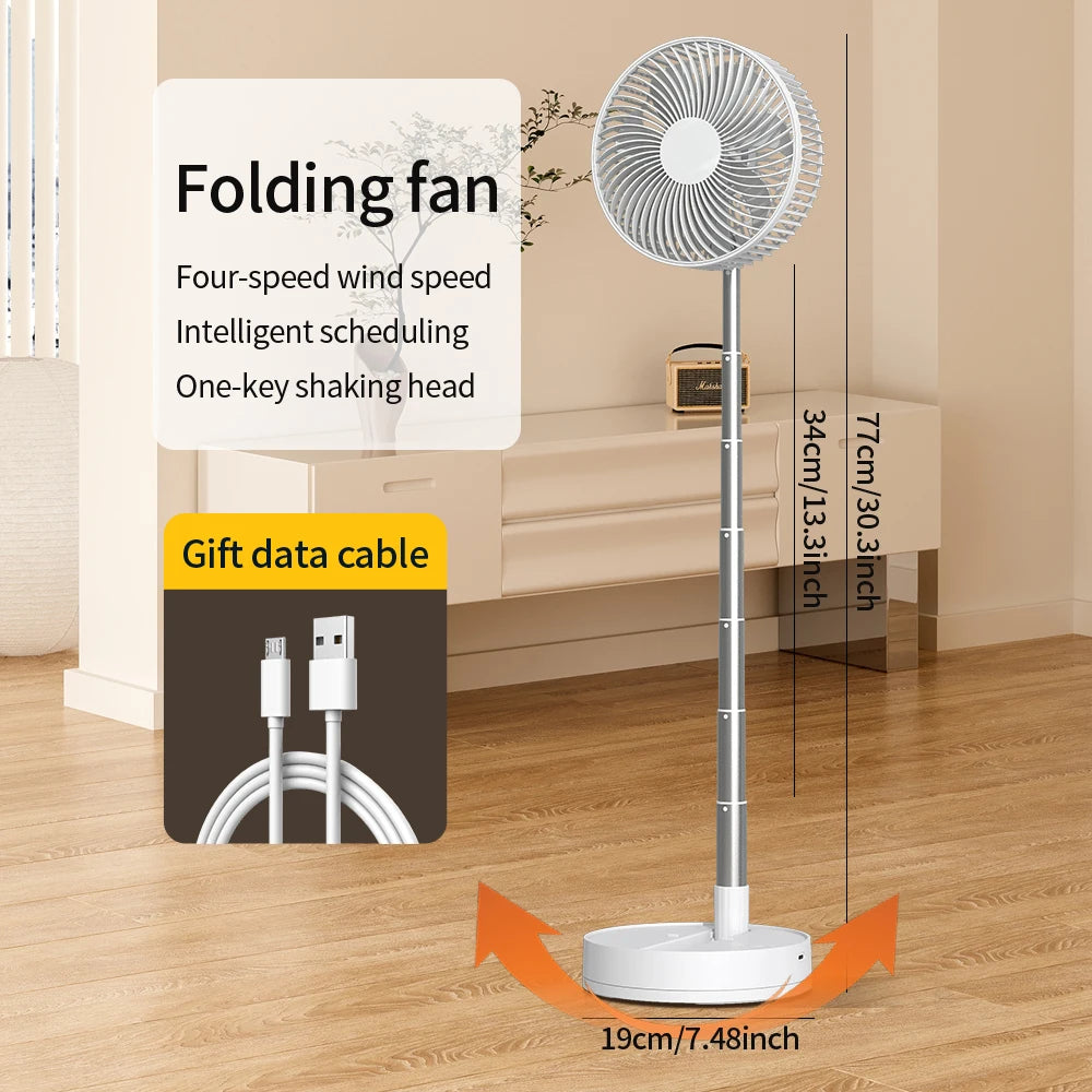 KASYDoFF Portable Oscillating Desk Fan, 8-Inch＆ 5400mAh USB Battery Operated Fan with 4 Speed Strong Airflow Foldable Personal