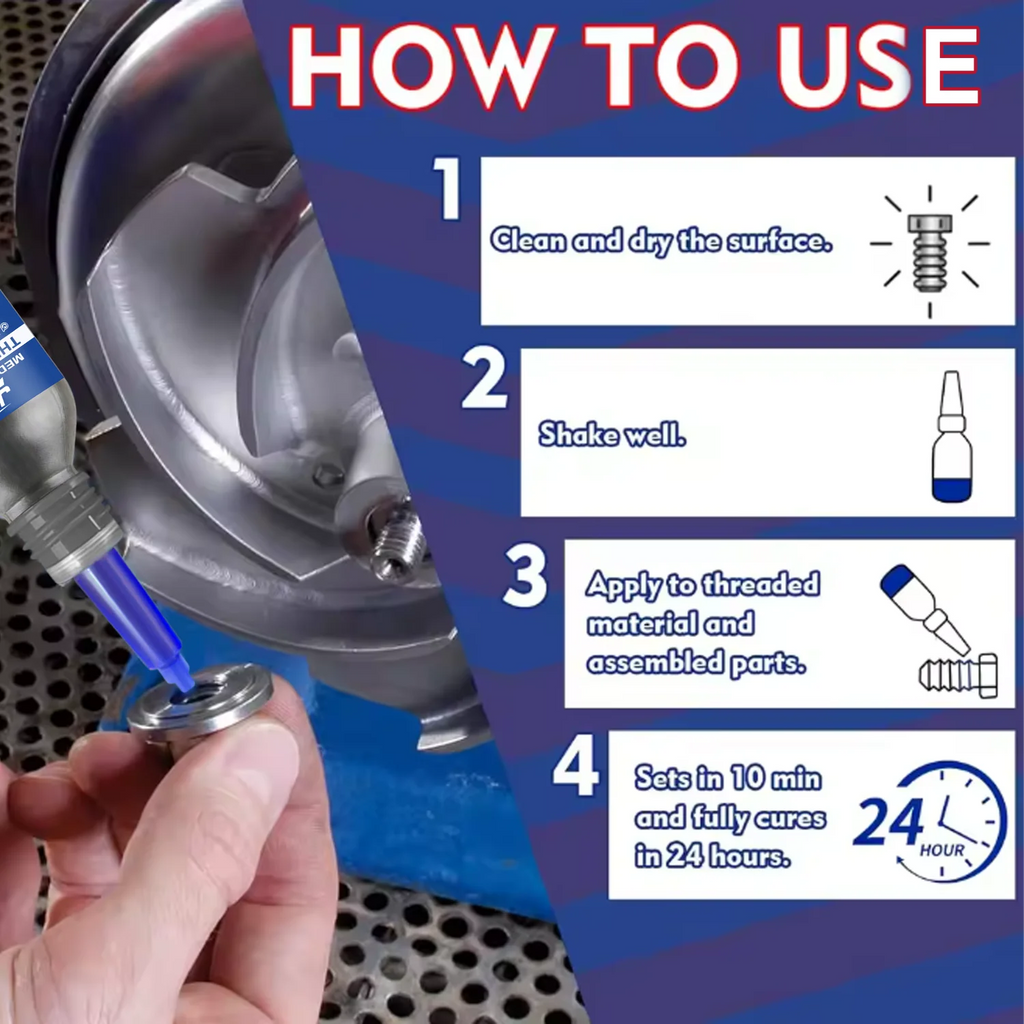 10 ml Blue/Red Threadlocker, Removable, Universal, Thread Sealant, Screw Adhesives, Threading Agents, High Strength Anaerobic Ad