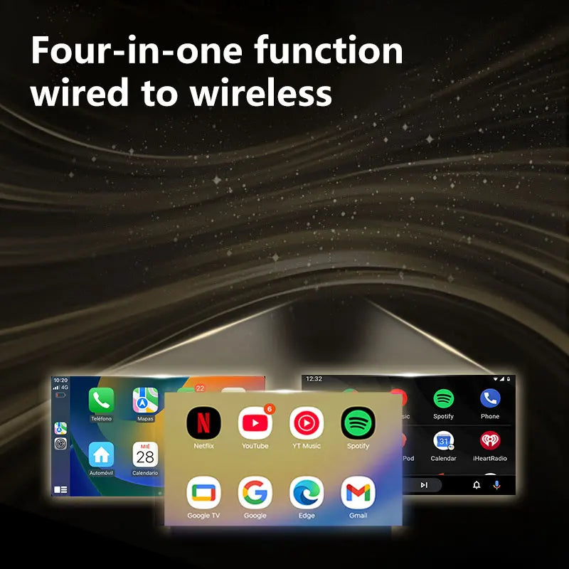 4 in 1 Wireless CarPlay Dongle Wireless Android Auto Adapter Car Intelligent Systems AI Smart Box For Car With Wired CarPlay