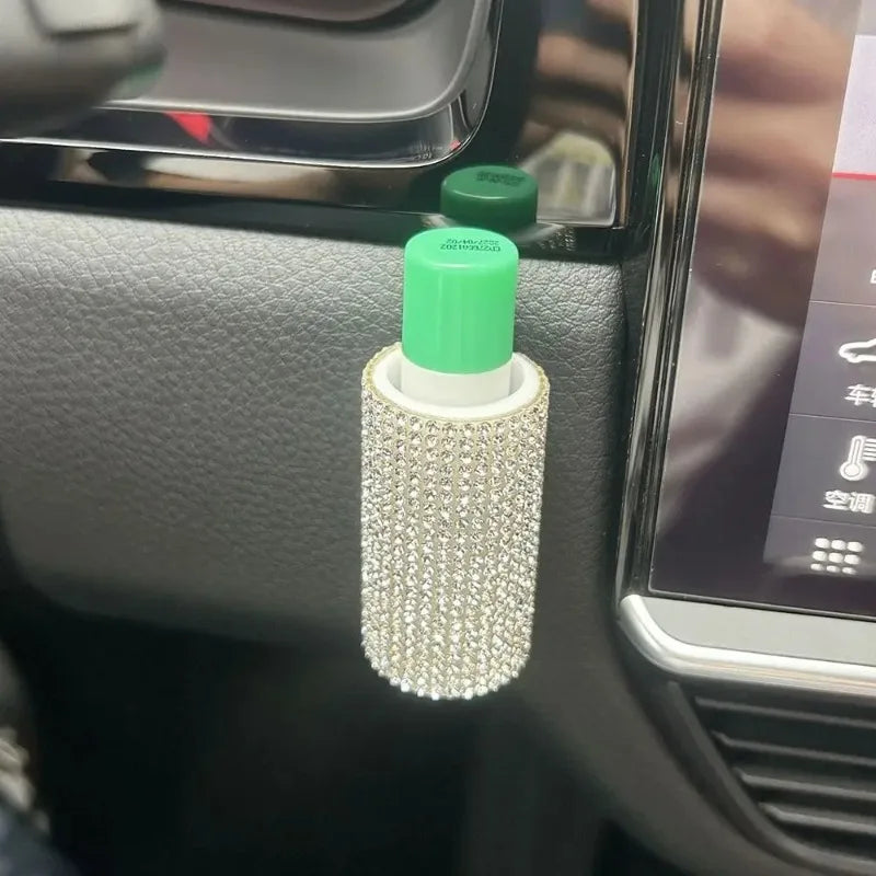 NEW Rhinestone Car Chapstick Holder Silicone Sparkling Lip Balm Bling Cosmetic Storage Car Interior Accessories