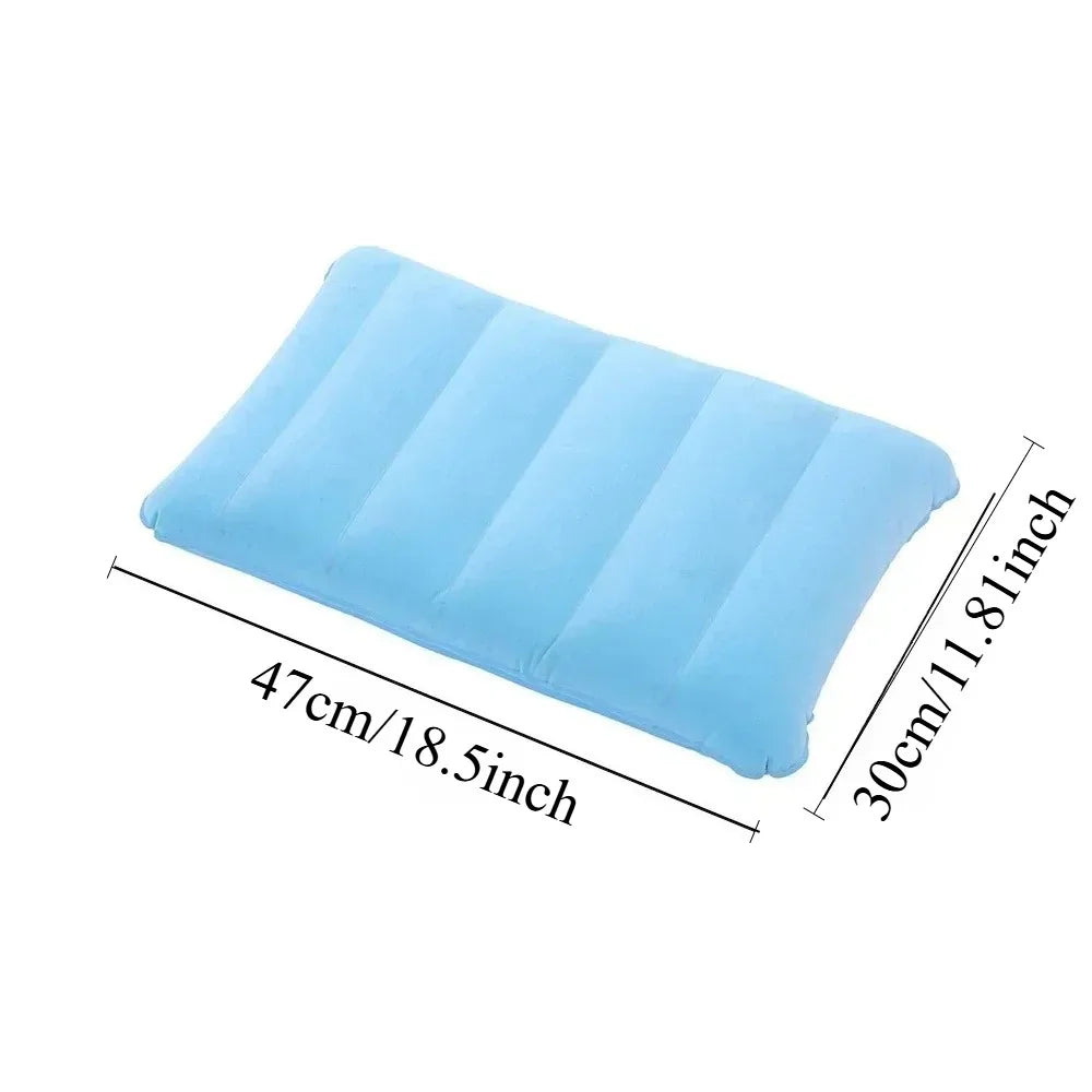 1pc Air Cushion Pillows, Foldable Square Inflatable Pillow, for Travel Backrest | Airplane Headrest | Camping Pillow