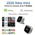 Wireless Carplay Adapter & Android Auto 2026 Upgrade Wired CarPlay to Wireless,2-in-1 Mini USB Design with Fast Stable Connectio