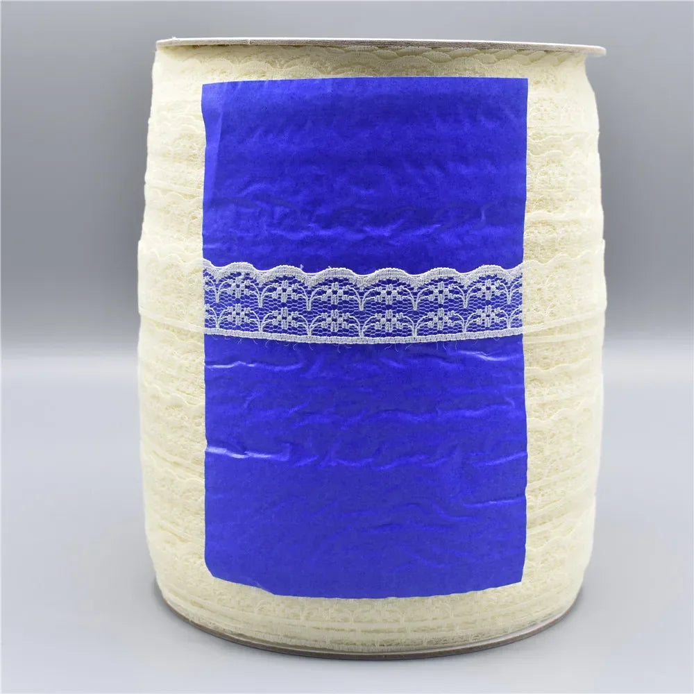 Wholesale 600yards/Roll White Lace Ribbon Width/22mm Lace Trim Fabric Embroidered Sewing Decoration African Lace Fabric Applique