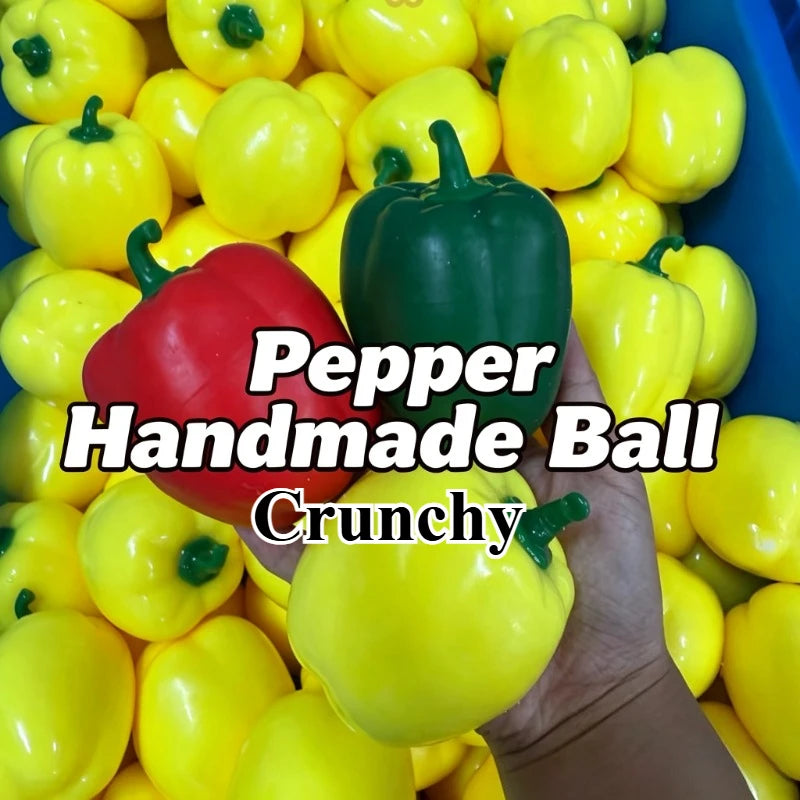 Crunchy Colorful Bell Pepper Stress Ball Handmade Ball Crunchy Squeeze Ball Squishy Toy Fidget Toy ASMR Sensory Anti Stress Toys