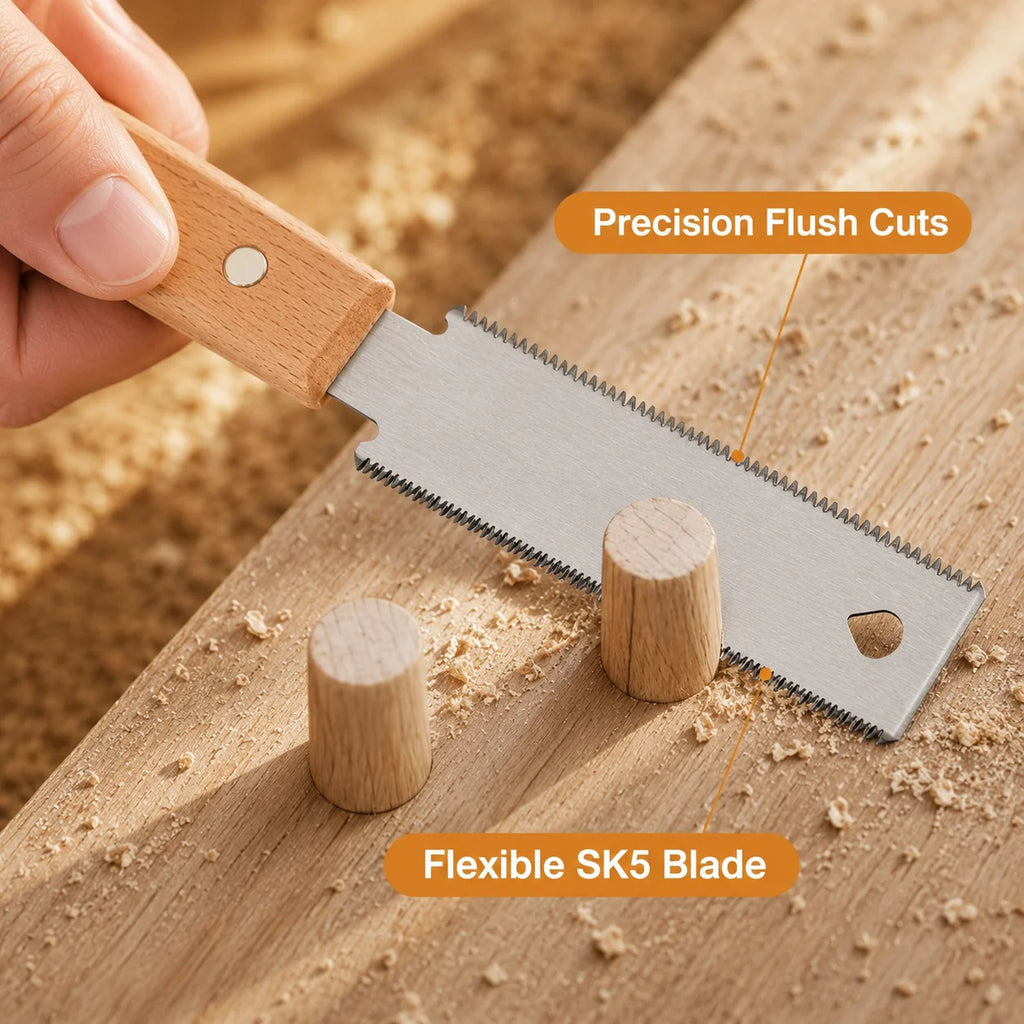 1pc Japanese Double-Edged Hand Saw, SK5 Steel 6-Inch Fine-Tooth Pull Saw for Carpentry Gardening, Portable Mini Woodworking Tool