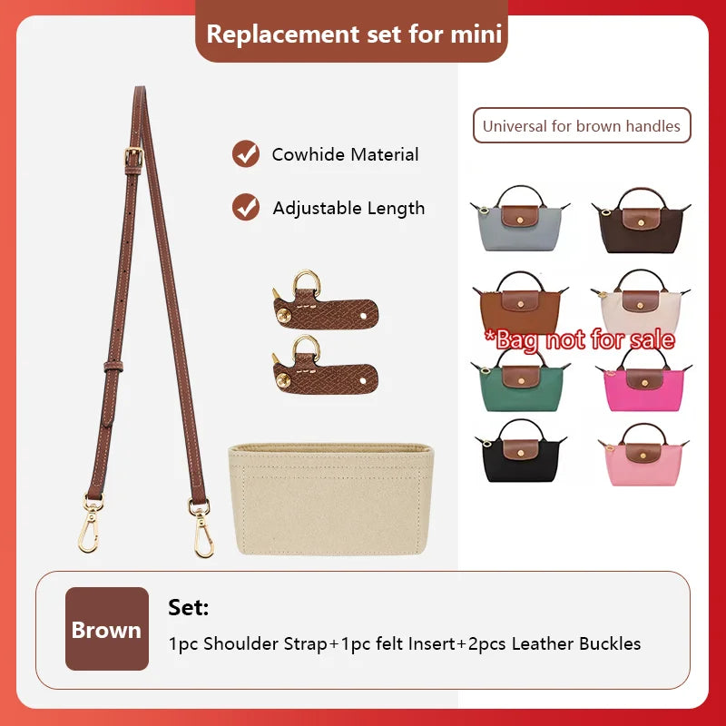 Genuine Leather Bag Shoulder Strap For Longchamp Mini Bag Crossbody Bag Strap Adjustable Bag Belt Bag Replacement Accessories