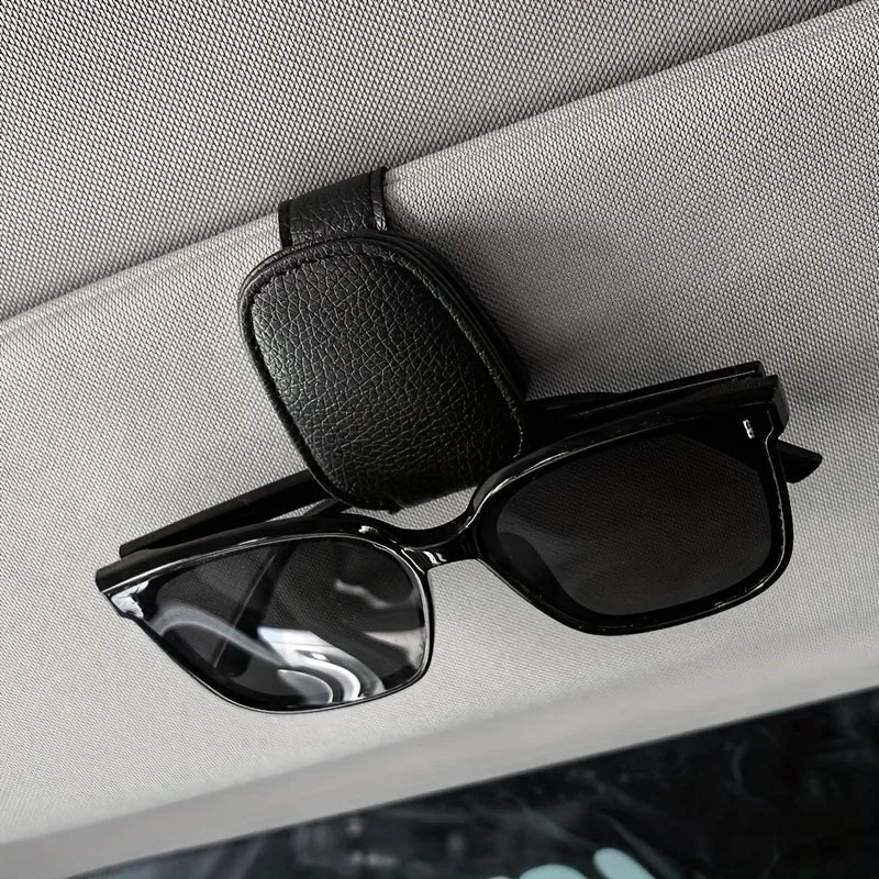 1pc Universal Car Sun Visor Glasses Clip, PVC Material, Auto Eyeglasses Holder, Vehicle Interior Accessories, Eyewear Storage Br