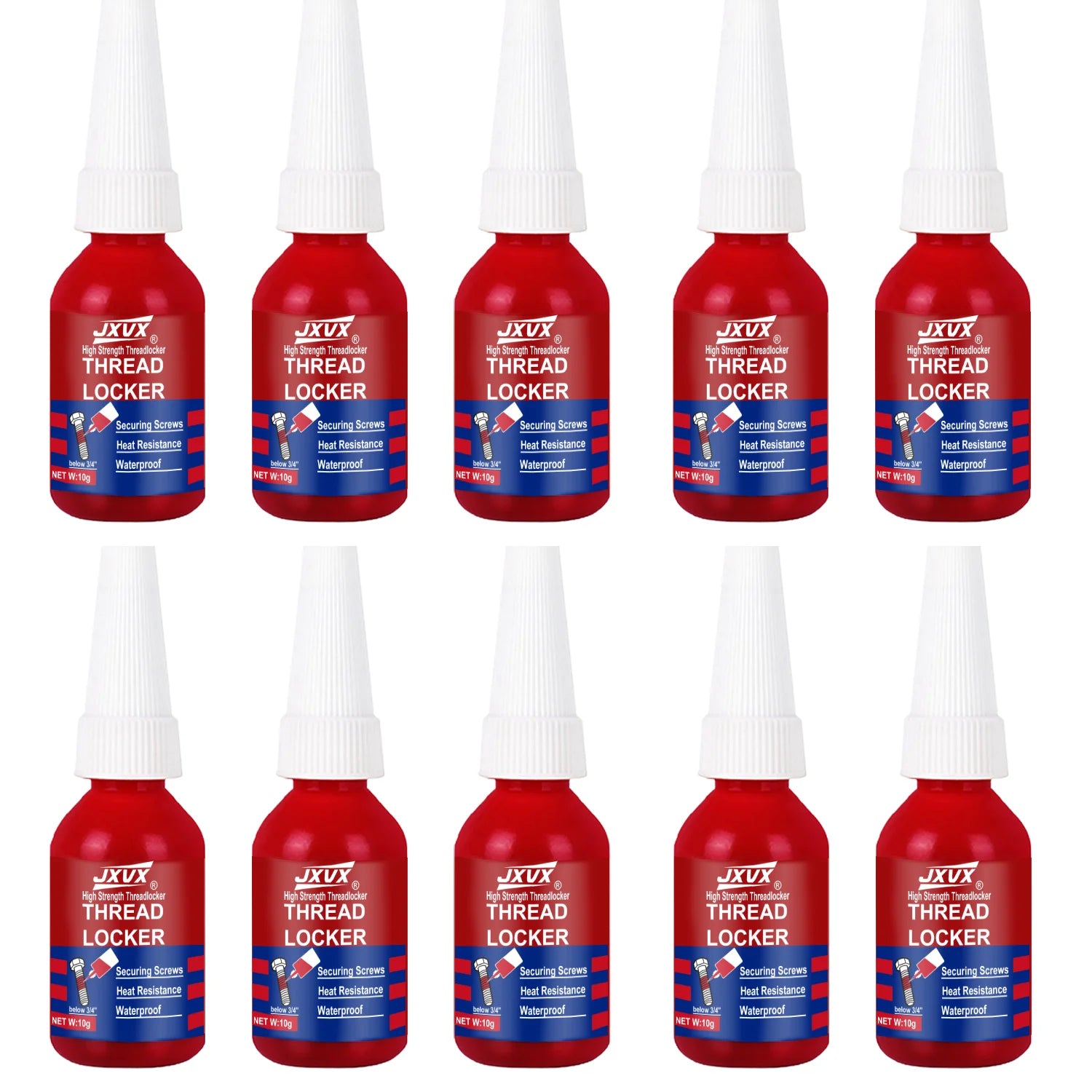 Blue and Red Threadlocker Screw Glue, Fast Curing Thread Fixing Agent, Anaerobic Adhesive, Corrosion Resistant, Anti-Loosening,