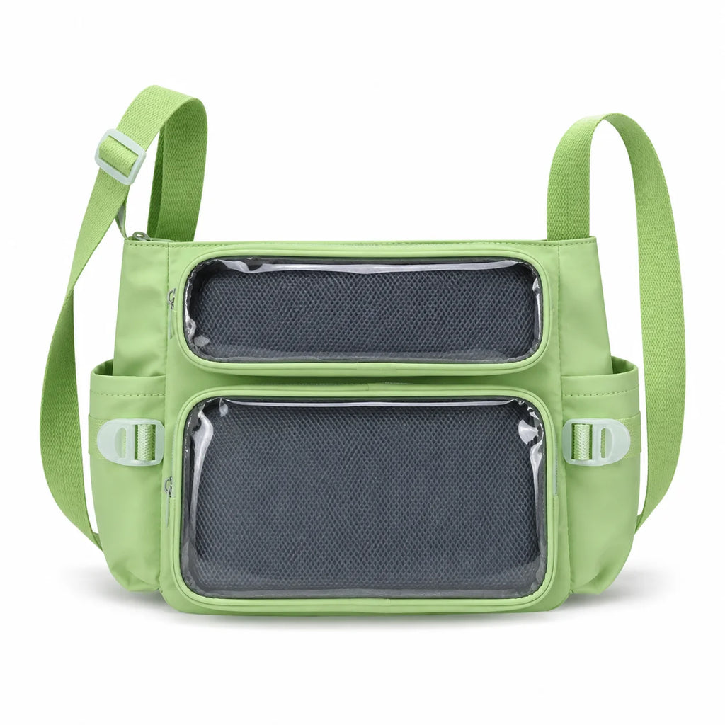 Academic Style Crossbody Bag Lightweight Polyester Shoulder Sling Bag for Daily Use School Travel Black / White / Blue / Green