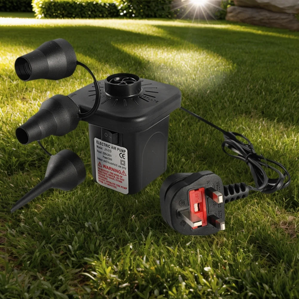 Electric Air Pump with 3 Nozzles Inflator/Deflator Pumps Quick-Fill for Inflatables Air Mattress Bed Couch Swim Ring