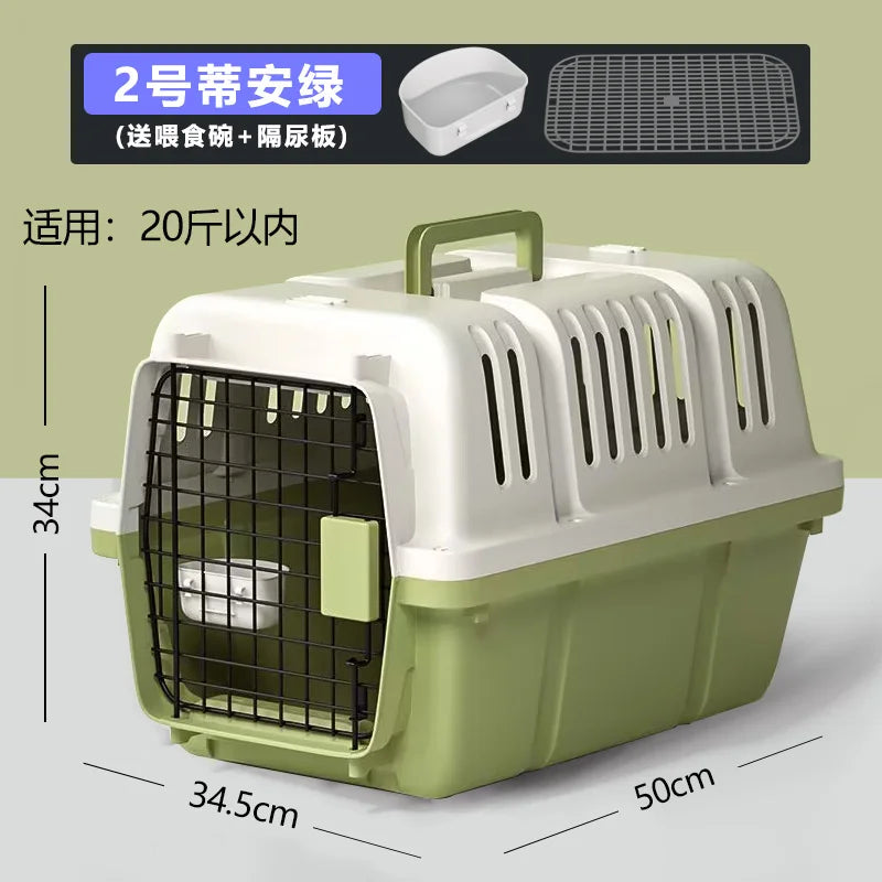 ‌Large Dog Crate for Air Travel - Pet Carrier with Wheels, Foldable Kennel for Golden Retriever, Airline Approved Portable Cage