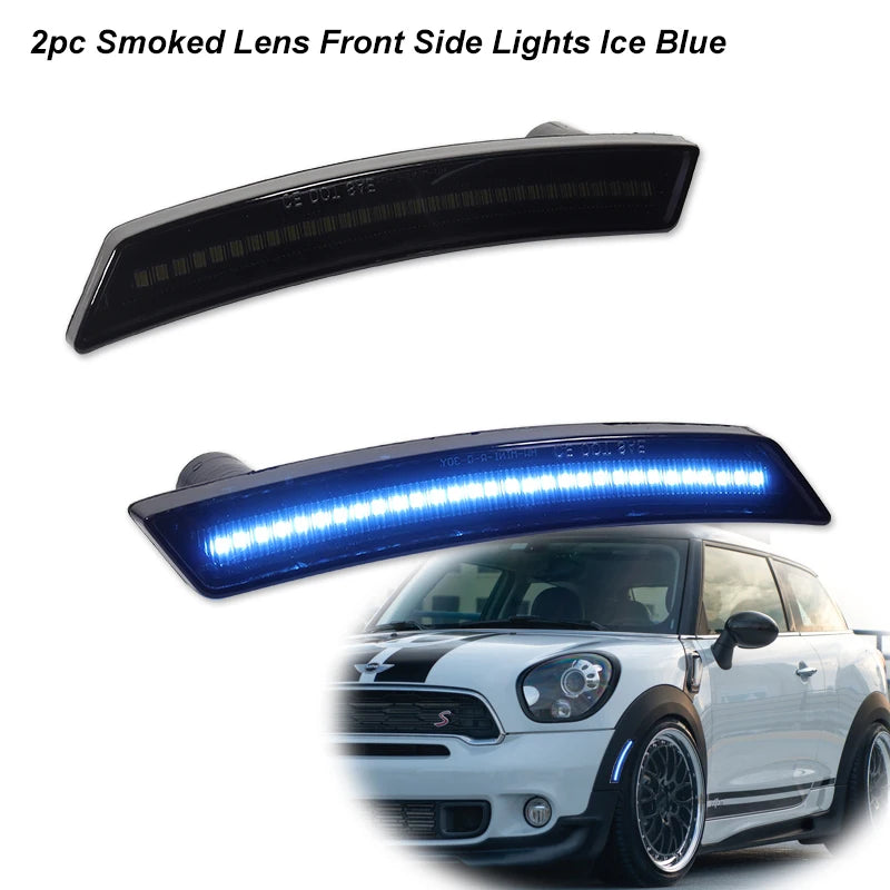 For Mini Cooper R55 R56 R57 R58 R59 R60 R61 Smoked Lens LED Side Marker Lamp Amber Front Red Rear Side Fender Lights