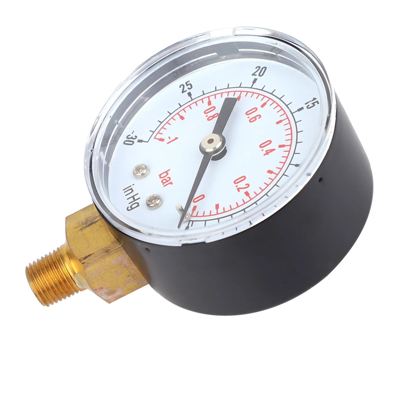 Vacuum Gauge -1-0Bar -30-0inHg 50mm 1/8 BSPT Bottom Connection for Air Water Oil Oil Vacuum Gauge Vacuum Gauge Bottom Connect