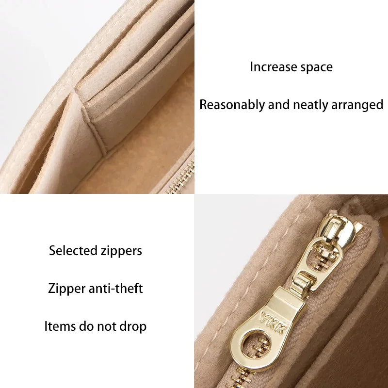 Felt Bag Organizer For Longchamp Bag Mini S M Size Backpack Support Handbag Tote Bag Organizerinner Bag Liner Bags Accessories