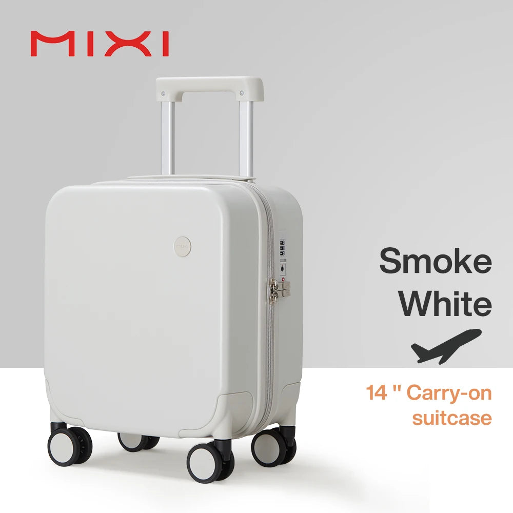 MIXI 14 Inch Underseat Carry On Luggage Lightweight Mini Suitcase PC Small Kids Bag TSA Lock Travel Suit Case Spinner Wheels