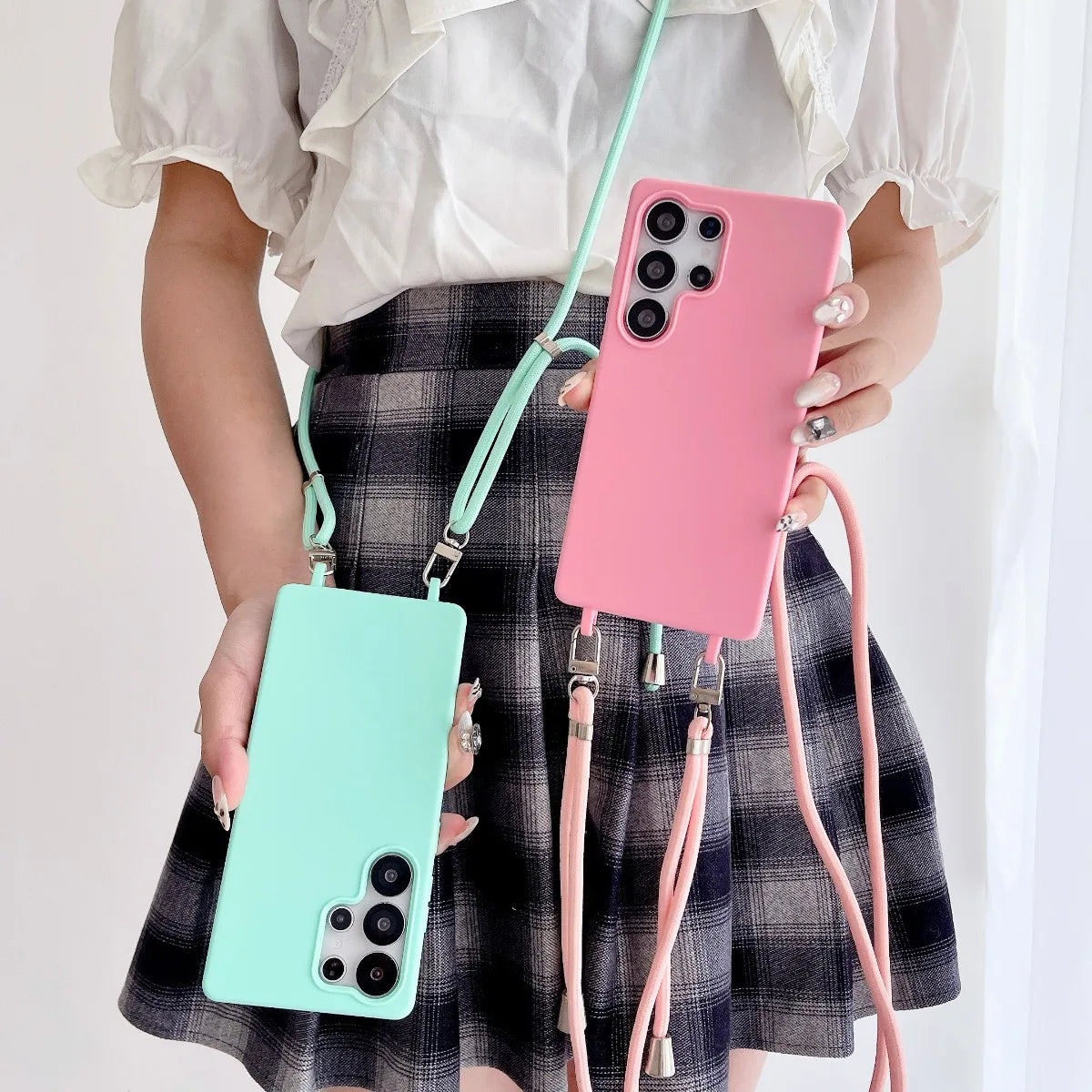 Crossbody Phone Case for Samsung Galaxy S26 Ultra S25FE S24 S23 S22 S21 Plus A56 A16 A36 A26 A17 A07 A57 A37 Silicone Soft Cover