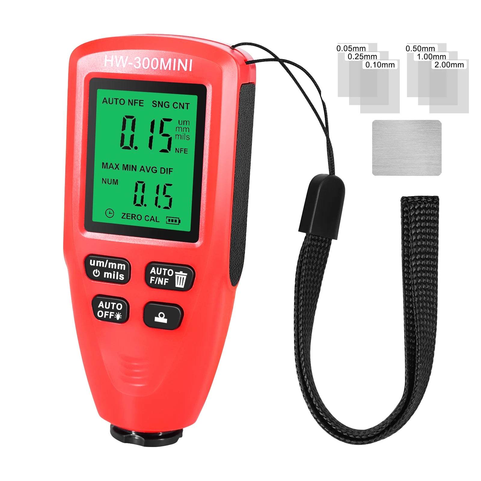 Car Paint Film Tester LCD Display Car Coating Thickness Gauge 0-2000UM Coating Measuring Tools Automotive Paint DFT Meter
