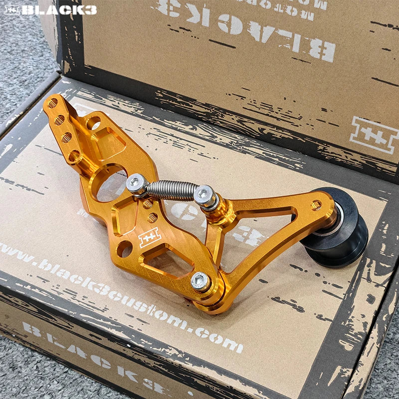 Black3 Aluminum Chain Tensioner for 2009-later Touring Motorcycle Road Glide Street Glide Front Wheel Chain Adjuster Guide